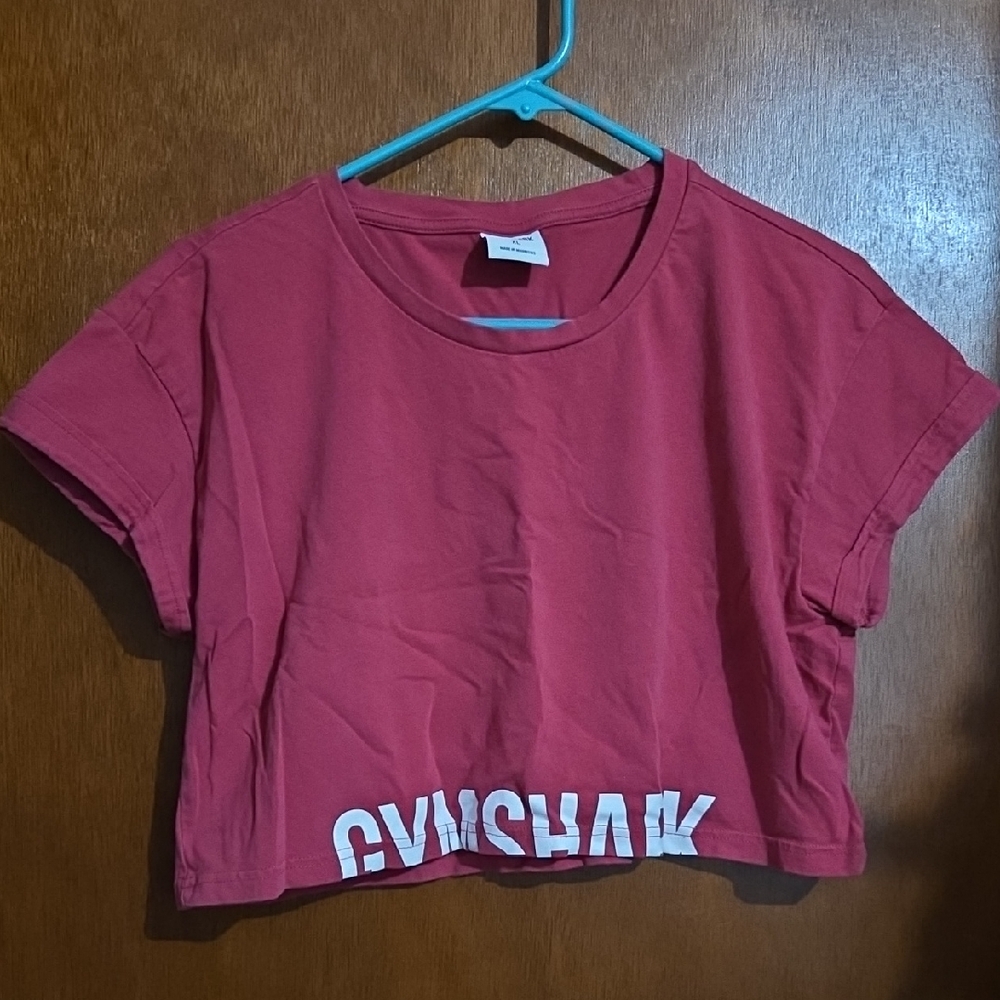 Gymshark Pink Crop Top with Logo